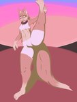 absurd_res anthro blush blush_lines breasts canid canine canis female fur hi_res leg_markings lightnova14 mammal markings simple_background socks_(marking) solo tail thick_thighs wolf