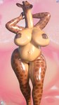 3d_(artwork) 9:16 against_surface anthro big_breasts breasts breasts_on_glass breasts_press daz_studio_(artwork) digital_media_(artwork) female giraffe giraffid hi_res horn huge_breasts huge_hips huge_thighs loneclaw long_neck mammal mature_anthro mature_female nipples oil oiled oiled_body on_glass ossicone overweight overweight_anthro overweight_female pinup pose sigrid_(loneclaw) solo thick_thighs weight_gain wide_hips