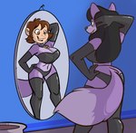 Rating: q
ID: 5554874
Date: 2025-05-07 08:40:41 -0400
Status: active
Score: 25
altered_reflection anthro armwear bandeau black_clothing black_hair black_panties black_underwear boots breasts brown_eyes brown_hair cameroo canid canine cleavage clothed clothing digital_media_(artwork) duo elbow_gloves female footwear fox gender_transformation gloves green_eyes gynomorph hair hand_behind_head hand_on_hip handwear haplorhine hi_res intersex jam_(monkey-scientist) jewelry jinx_(cameroo) legwear male_(lore) mammal mirror monkey multicolored_body necklace panties primate purple_body red_jewel reflection shoes smile story story_in_description tail thigh_boots thigh_highs topwear transformation twinning two_tone_body underwear post #5554874