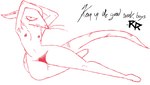 2024 anthro black_text breasts colored_line_art digital_media_(artwork) english_text eyelashes feet female front_view half-closed_eyes hands_above_head looking_at_viewer mammal mouth_closed murid murine narrowed_eyes navel nipples nude pinup pose pubes pupils rat red_line_art restricted_palette rodent simple_background small_breasts snout solo tail text the_weaver thick_thighs white_background wide_hips