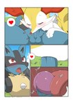 2021 absurd_res anthro anthro_on_anthro anthro_penetrated anthro_penetrating anthro_penetrating_anthro balls blue_body blue_fur bodily_fluids border braixen comic duo english_text eyes_closed fellatio female female_penetrated fur generation_4_pokemon generation_6_pokemon genital_fluids genitals heart_symbol hi_res humanoid_genitalia humanoid_penis inside_mouth internal internal_fellatio internal_oral licking licking_tip looking_pleasured lucario male male/female male_penetrating male_penetrating_female nintendo open_mouth oral oral_penetration penetration penile penis penis_lick penis_on_tongue pokemon pokemon_(species) precum red_eyes sex text tongue tongue_out white_body white_border white_fur winick-lim yellow_body yellow_fur