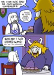 Rating: s
ID: 5599182
Date: 2025-05-26 06:21:45 -0400
Status: active
Score: 24
2018 4_fingers anthro asgore_dreemurr beard bovid caprine chair clothing comic crown dialogue digital_drawing_(artwork) digital_media_(artwork) dinner door duo english_text facial_hair female fingers food fries furniture goat headgear inside killb94_(artist) male mammal meme scene_parody sitting steamed_bun steamed_hams sweater table text the_simpsons topwear toriel undertale_(series) post #5599182