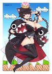 animal_ears animal_humanoid big_breasts black_eyes black_hair boots bound bowsette_meme bracelet breasts cat_humanoid chain chain_chomp chain_leash chained chompette clothing collar colored crown felid felid_humanoid feline feline_humanoid female footwear hair headgear high_heeled_boots high_heels humanoid humanoidized jewelry leash legwear mammal mammal_humanoid mario_bros meme nintendo sharp_teeth shoes solo spiked_bracelet spiked_collar spikes super_crown teeth thigh_boots thigh_highs virus.g