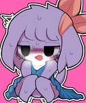 Rating: q
ID: 5358600
Date: 2025-02-08 00:02:03 -0500
Status: active
Score: 14
2022 accessory anthro black_eyes blue_clothing blue_dress blush blush_lines blushing_profusely bodily_fluids bow_ribbon breath cave_story chaco_(cave_story) clothing countershade_face countershade_torso countershading covering covering_crotch covering_own_crotch digital_drawing_(artwork) digital_media_(artwork) dress female floppy_ears fur hair_accessory hair_bow hair_ribbon half-closed_eyes head_tuft knock-kneed lagomorph lop_ears mammal mimiga multicolored_body multicolored_fur narrowed_eyes open_mouth outline panting pink_background purple_body purple_ears purple_fur purple_tail purple_tuft red_bow red_hair_bow ribbons seologi shaking short_tail simple_background sitting solo sweat sweaty_arms sweaty_face sweaty_legs tail tremble_spikes trembling tuft two_tone_body two_tone_fur white_body white_countershading white_outline post #5358600