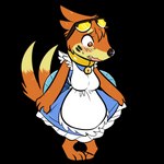 1:1 2_tails alpha_channel anthro big_breasts blush breast_growth breasts buizel clothed clothing colored eyewear female fur gender_transformation generation_4_pokemon growth kipaki looking_down maid_uniform mtf_transformation multi_tail nintendo open_mouth orange_body orange_fur pokemon pokemon_(species) simple_background solo species_transformation sunglasses tail transformation transparent_background uniform