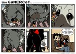 2017 anus black_body black_fur butt clothing comic dialogue digital_media_(artwork) domestic_cat duo english_text felid feline felis feral fur gamercat_(character) human japan_studio_(game_developer) malcolm_(the_gamercat) male mammal open_mouth rear_view samantha_whitten six_frame_image sony_corporation sony_interactive_entertainment speech_bubble tail text the_gamercat the_last_guardian trico_(species) trico_(the_last_guardian) x_anus