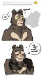 anthro artdecade bear blush comic dialogue disembodied_hand duo english_text kissing male mammal sloth_bear solo_focus text tickling translucent translucent_body translucent_hand tumblr ursine willy_(artdecade)