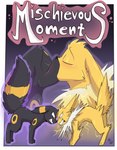 ambiguous_feral ambiguous_gender angry black_body black_fur black_tail blush comic cover cover_art cover_page dakota_(trepidfox) eeveelution electricity english_text eye_contact eyes_closed feral feral_on_feral fuf fur generation_1_pokemon generation_2_pokemon hi_res jolteon kissing kricket_(trepidfox) leg_markings looking_at_another mane markings multicolored_body multicolored_fur nintendo pokemon pokemon_(species) pupils quadruped tail tail_markings teeth text two_tone_body two_tone_fur umbreon white_body white_fur white_sclera yellow_body yellow_fur