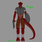 1:1 anthro armor axe aydaharart claws dragon dragonborn_(dnd) dungeons_and_dragons fabric galem hasbro horn male melee_weapon mythological_creature mythological_scalie mythology polearm scalie shield solo spear tail weapon wizards_of_the_coast