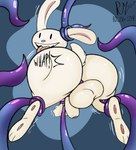 absurd_res anthro balls bdsm blush bondage bound butt_slap ear_pull genitals hands_tied hi_res lagomorph legs_tied leporid male mammal max_(sam_and_max) penis rabbit raccoon_mints sam_and_max shaking slap solo spanking spread_legs spreading teeth tentacles tongue trembling