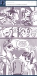 ask_blog blush bodily_fluids cape clothing comic crown cutie_mark dialogue english_text equid equine feathered_wings feathers female feral friendship_is_magic fur hair hasbro hat headgear headwear horn john_joseco mammal monochrome multicolored_hair my_little_pony mythological_creature mythological_equine mythology princess_celestia_(mlp) quadruped sweat tail text trixie_(mlp) tumblr twilight_sparkle_(mlp) two_tone_hair unicorn user_avatar winged_unicorn wings wizard_hat