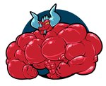 big_muscles demon dragmon dragmon_(character) dragon horn huge_muscles male mott_the_moth muscular mythological_creature mythological_scalie mythology scalie