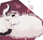 2023 anthro belly beluebell big_belly breasts canid canid_demon canine canis demon digital_drawing_(artwork) digital_media_(artwork) female fur grey_hair hair hellhound helluva_boss hi_res huge_belly loona_(helluva_boss) mammal morbidly_obese morbidly_obese_anthro morbidly_obese_female mythological_canine mythological_creature mythology obese obese_anthro obese_female overweight overweight_anthro overweight_female pasties solo weight_gain white_body white_fur wolf