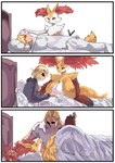 absurd_res adopted_(lore) adopted_son_(lore) adoptive_mother_(lore) age_progression bed big_breasts biped blonde_hair bodily_fluids bottomwear braixen breasts clothing comic delphox duo dying faceless_character faceless_human faceless_male female fur furniture generation_6_pokemon hair hi_res huge_breasts human interspecies lemonbizate male mammal mother_(lore) mother_and_child_(lore) mother_and_son_(lore) nintendo orange_body orange_fur parent_(lore) parent_and_child_(lore) parent_and_son_(lore) pokemon pokemon_(species) red_body red_fur size_difference son_(lore) tears topwear young