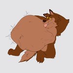 1:1 3_toes abdominal_bulge after_vore anthro arm_tuft armpit_hair armpit_tuft belly belly_tuft big_belly blep bloated body_hair brown_body brown_fur canid canine canis claws digestion elbow_tuft feet fur group gurdy_d._gula_(casterdawg) hand_behind_head hi_res knee_tuft leg_tuft looking_aside male mammal motion_lines multicolored_body multicolored_fur neck_tuft nude nude_anthro nude_male oral_vore struggling struggling_prey tail tail_tuft technocaster teeth toe_claws toes tongue tongue_out trio tuft two_tone_body two_tone_fur vore whiskers wolf yellow_sclera