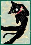 ambiguous_gender anthro domestic_cat felid feline felis green_eyes hi_res lying mammal on_back one_eye_closed pupils slit_pupils solo tail takoya_de