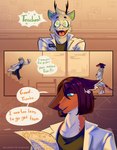 anthro clothing coat comic deer dialogue duo english_text female hi_res kellsmiley kelly_smiley lab_coat male male/female mammal sergal seth_(odiseth) text topwear