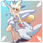 1:1 alternate_species animal_humanoid avian avian_humanoid blonde_hair clothing costume duo female generation_4_pokemon hair heterochromia humanoid humanoidized long_hair low_res nintendo pokemon pokemon_(species) pokemon_costume pokemon_humanoid pokemorph ranphafranboise togekiss