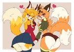 Rating: q
ID: 3787529
Date: 2023-01-02 15:42:56 -0500
Status: active
Score: 137
2022 2_tails 4_fingers absurd_res ahoge anthro bedroom_eyes big_butt biped blush blush_lines bottomwear breasts butt canid canine cleavage clothed clothing collar diamond_(marking) digital_media_(artwork) duality duo english_text female fingers fox fur green_clothing green_topwear hair half-closed_eyes heart_symbol hi_res inner_ear_fluff jasmin_(jasminthemanticore) jasminthemanticore lisa_(jasminthemanticore) looking_at_viewer mammal markings midriff multi_tail multicolored_body narrowed_eyes open_mouth orange_body orange_fur raised_hand rear_view red_clothing red_fox red_topwear seductive shorts signature simple_background sitting skirt smile standing tail text topwear true_fox tuft underbutt white_background white_body white_fur wide_hips yellow_body yellow_fur post #3787529