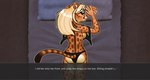 american_cheetah anthro bed bedroom_eyes blonde_hair bra clothing colored_nails english_text female furniture hair hi_res lace_bra lace_panties lingerie lying nails narrowed_eyes on_front red_nails screencap seductive solo text underwear unhooked_bra violet_opossum_typewriter