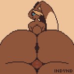 1:1 2024 animated anthro artist_name balls big_balls big_butt blue_eyes bouncing_butt brown_background brown_body brown_ears brown_tail butt butt_jiggle colored digital_media_(artwork) eyebrows femboy generation_4_pokemon genitals huge_butt huge_thighs indynd jiggling looking_at_viewer looking_back looking_back_at_viewer loop lopunny low_res male nintendo pixel_(artwork) pixel_animation pokemon pokemon_(species) rear_view scut_tail short_playtime short_tail simple_background smile solo tail tan_ears tan_eyebrows tan_inner_ear tan_nose thick_thighs