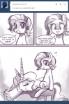 2013 ask_blog comic cutie_mark dialogue duo english_text equid equine female feral friendship_is_magic gem_(character) hasbro horn john_joseco mammal monochrome my_little_pony mythological_creature mythological_equine mythology princess princess_celestia_(mlp) royalty text tumblr winged_unicorn wings