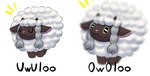 2019 ambiguous_gender braided_hair emanata eyes_closed feral fur generation_8_pokemon hair hi_res horn meme nintendo owo pokemon pokemon_(species) scottderg simple_background solo uwu wool_(fur) wooloo