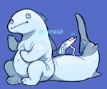 0ct0m0n0 6:5 ambiguous_gender anthro beady_eyes belly big_belly carpet_shark duo facial_spots fish marine markings mouth_closed nude shark simple_background sitting spots spotted_arms spotted_back spotted_face spotted_legs spotted_markings spotted_tail tail tail_markings whale_shark