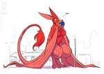 2021 76_(gas_station) anthro bat breasts building chewing_object conditional_dnp dialogue empty_eyes female fur gas_station hair jollyjack kaiju mammal membrane_(anatomy) membranous_wings pink_body pink_fur pole red_body red_fur red_hair solo street_lamp tail tail_tuft text tuft white_eyes wings