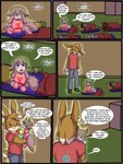 2013 3:4 anthro babystar biped bottomwear canid chocolatekitsune chocolatekitsune_(character) clothing comic detailed_background dialogue digital_media_(artwork) english_text eyes_closed eyewear female fur gemma_polson glasses good_girl group hair hi_res lagomorph leporid lying male mammal pants rabbit rodent sciurid shirt standing text toddler topwear tree_squirrel young young_anthro