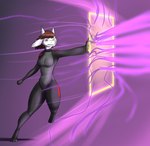 3_toes 5_fingers alternate_species anthro attacked black_eye_(injury) bodysuit boss_monster_(undertale) bovid breasts brown_hair bruised caprine clenched_teeth clothing derrysome extended_arm feet female fingers fluffy_ears frisk_(undertale) fur glistening glistening_clothing glowing gradient_background hair hi_res horn light mag-amp_suit magic magic_user mammal navel on_one_leg one_eye_closed raised_leg shield simple_background skinsuit slim small_breasts solo standing story story_in_description teeth tight_clothing toes undertale undertale_(series) white_body white_fur yellow_eyes