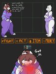 alternate_species angry anthro big_breasts boots boss_monster_(undertale) bovid breasts brown_hair caprine clothed clothing comic digitigrade_heels duo english_text female footwear frisk_(undertale) fur goat hair heart_symbol hi_res high_heeled_boots high_heels horn huge_breasts knife legwear long_ears long_hair mammal mature_anthro mature_female menu ring robertge shoes simple_background soleless_footwear soleless_heels text thigh_boots thigh_highs toeless_heels toriel undertale undertale_(series) unusual_heels white_background white_body white_fur