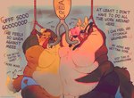 aki_maned_wolf anthro color_contrast duo english_text holiday_(holidaysoftfox) holidaysoftfox male morbidly_obese obese overweight text tube_feeding