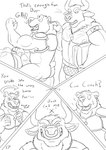 2019 age_difference anthro anthro_on_anthro back_zipper balls bear beard biceps big_penis biped bodily_fluids bovid bovine bulge butt cattle caught_in_the_act clothed clothing coach comic dialogue digital_drawing_(artwork) digital_media_(artwork) dom_turn_sub duffel_bag english_text erection facial_hair facial_piercing father_(lore) father_and_child_(lore) father_and_son_(lore) genital_fluids genitals group hi_res horn humanoid_genitalia humanoid_penis incest_(lore) jockstrap jr_(plaguedobsession) larger_male latex latex_clothing latex_skinsuit male male/male mammal mature_male monochrome muscular muscular_male nipples nose_piercing nose_ring older_male overweight overweight_male parent_(lore) parent_and_child_(lore) parent_and_son_(lore) pecs penis piercing plaguedobsession plot_twist precum question_mark ring_piercing rubber_clothing size_difference skinsuit smaller_male son_(lore) surprise sweat text tight_clothing trio underwear whistle_(object) xavier_(plaguedobsession) younger_male zipper