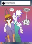 2017 antelope anthro ask_blog bovid clothing comic conditional_dnp crown dialogue diamond_(kadath) digital_media_(artwork) dress duo english_text equid equine eyewear female gazelle glasses glitter_(kadath) headgear kadath mammal piercing singing text zebra