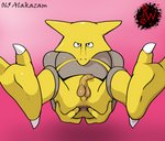 2020 alakazam anus balls butt darkened_balls darkened_genitalia darkened_penis digital_media_(artwork) feet flaccid foreskin generation_1_pokemon genitals hi_res hindpaw long_foreskin looking_at_viewer male mammal nintendo paws penis perineum pokemon pokemon_(species) rapistwerewolf simple_background small_balls small_penis soles solo spread_anus spreading wrinkled_penis yellow_balls yellow_penis yellow_perineum