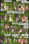 2023 amber_(fuf) angry anthro blush brown_hair canid canine clothing comic dan_(fuf) dialogue dipstick_tail elliot_(fuf) english_text erection female feral flint_(fuf) fox fuf fur genitals green_hair group hair hi_res human inner_ear_fluff kyra_(fuf) lagomorph leporid liam_(fuf) male mammal markings murid murine mustelid outside profanity purple_body purple_fur rabbit rat red_hair reptile rita_(fuf) rodent scalie shirt smile snake tail tail_markings tank_top teeth tesla_(fuf) text topwear tuft