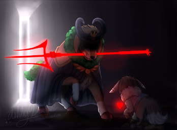 Rating: s
ID: 5718349
Date: 2025-07-19 00:32:57 -0400
Status: active
Score: 37
alternate_species asgore_dreemurr barrier bovid brown_body brown_fur cape caprine clothed clothing crown duo eevee eyes_in_darkness feral fight frisk_(undertale) fur generation_1_pokemon generation_6_pokemon goat gogoat green_body green_fur headgear heart_symbol hooves horn king male mammal mane melee_weapon miamaha nintendo nonbinary_(lore) partially_clothed pokemon pokemon_(species) polearm royalty size_difference soul tan_body tan_fur trident underground undertale undertale_(series) weapon weapon_in_mouth white_body white_fur post #5718349