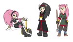 7:4 alternative_fashion amy_rose anthro black_clothing black_hair clothed clothing dress eulipotyphlan female goth gothic_lolita green_eyes hair hammer hedgehog j-fashion lolita_(fashion) makeup male mammal maul melee_weapon pink_hair reakuthecrate sega shirt solo sonic_the_hedgehog_(series) sword tools topwear tunic warhammer weapon