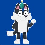 1:1 2023 anders_(anders_285) anders_285 anthro birthday black_body black_ears black_eyes black_fur black_nose black_tail blue_background blue_hair bluey_(series) canid canine canis clothing digital_media_(artwork) domestic_dog fan_character fur gesture green_clothing green_hat green_headwear hair hand_behind_back happy hat headgear headwear hi_res husky looking_at_viewer male mammal multicolored_body multicolored_fur nordic_sled_dog party_hat siberian_husky simple_background smile solo spitz standing tail two_tone_body two_tone_fur two_tone_hat two_tone_tail wave waving waving_at_viewer waving_hand white_body white_fur white_tail yellow_clothing yellow_hat yellow_headwear