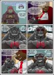 anthro anthro_on_anthro bear clothed clothing comic dialogue dominant dominant_male duo english_text felid fully_clothed half-closed_eyes hi_res latex lion male male/male mammal master_buns mind_control muscular muscular_male muscular_sub narrowed_eyes necktie pantherine pecs ringed_eyes rubberbuns slave solo_focus speech_bubble spiral_eyes submissive submissive_male text wildfire_(rubberbuns)