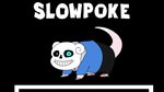 16:9 anthro blue_eyes bone clothing ergomancy footwear generation_1_pokemon heterochromia hi_res looking_at_viewer male nintendo pokemon pokemon_(species) sans_(undertale) shoes skull slippers slowpoke smile solo undertale_(series) white_eyes widescreen