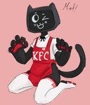 Rating: s
ID: 3638959
Date: 2022-10-20 13:02:14 -0400
Status: active
Score: 32
2022 anthro anthrofied apron bellabot black_body bow_tie clothed clothing domestic_cat felid feline felis femboy hi_res kfc kneeling legwear lu333ci male mammal no_underwear one_eye_closed pawpads pink_background pudu_robotics screen screen_face simple_background solo stockings thigh_highs wink post #3638959