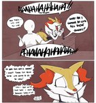 2018 alcohol anthro beverage braixen clothed clothing comic dialogue digital_media_(artwork) duo english_text female fur generation_6_pokemon hi_res human laugh male mammal nintendo open_mouth open_smile pokemon pokemon_(species) sharp_teeth shoutingisfun smile speech_bubble teeth text thought_bubble