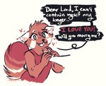 2022 ailurid anthro blush clothed clothing comic dialogue digital_media_(artwork) disembodied_hand duo english_text fur heart_symbol mammal orange_body orange_fur pizzaowl red_body red_fur red_panda simple_background speech_bubble text white_background white_body white_fur