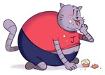 Rating: s
ID: 5586979
Date: 2025-05-20 20:29:10 -0400
Status: active
Score: 1
2025 anthro belly big_belly big_jim_(dog_man) black_nose blush bottomwear clothing cupcake dog_man_(series) domestic_cat felid feline felis food hi_res male mammal overweight overweight_male shirt shorts simple_background solo teddyclowns tongue tongue_out topwear post #5586979