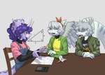 Rating: s
ID: 4905878
Date: 2024-07-08 16:47:52 -0400
Status: active
Score: 50
amber_(snoot_game) animated anthro blue_body calculator cavemanon_studios ceratopsian chair clothed clothing deftones desk dinosaur facial_horn female furniture green_(snoot_game) grey_hair group hair horn jacket math ornithischian overalls pencil_(object) prehistoric_species prometheuzone pterodactylus pterosaur purple_body purple_eyes purple_hair reptile scalie sera_(snoot_game) short_playtime simple_background sitting snoot_game table topwear triceratops trio white_background post #4905878