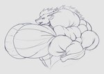 2019 anthro antlers big_muscles big_pecs collar collar_only dragon eastern_dragon flexing horn huge_muscles huge_pecs hyper hyper_muscles hyper_pecs male muscular mythological_creature mythological_scalie mythology nude open_mouth pecs scalie side_view sketch solo sonicgamer zylo_(sonicgamer)