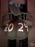 3:4 3d_(artwork) 3d_animation animated anthro balls big_balls big_penis blep body_writing bouncing_balls breasts byte_(sintronic) digital_media_(artwork) erection fireworks genitals gynomorph hand_on_penis hi_res holidays huge_balls huge_penis hyper hyper_balls hyper_genitalia hyper_penis intersex loop machine new_year new_year_2024 no_sound penis protogen screen screen_face short_playtime sintronic solo swinging_penis syntia throbbing throbbing_penis tongue tongue_out usb_tail webm