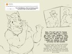 4:3 absurd_res anthro ash_(zourik) ask_blog balls blush clothing cuckold dialogue from_front_position generation_3_pokemon genitals harold_(zourik) hi_res incestuous_voyeur_(lore) line_art male male/male masturbation mating_press mightyena multiple_images musclegut muscular nintendo nipples nude obscured_masturbation overweight overweight_male pokemon pokemon_(species) poochyena sex shirt sketch sneaky solo tank_top text topwear voyeur zourik